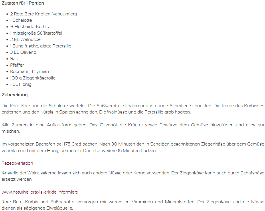 Rezept - Herbstgemüse aus dem Ofen