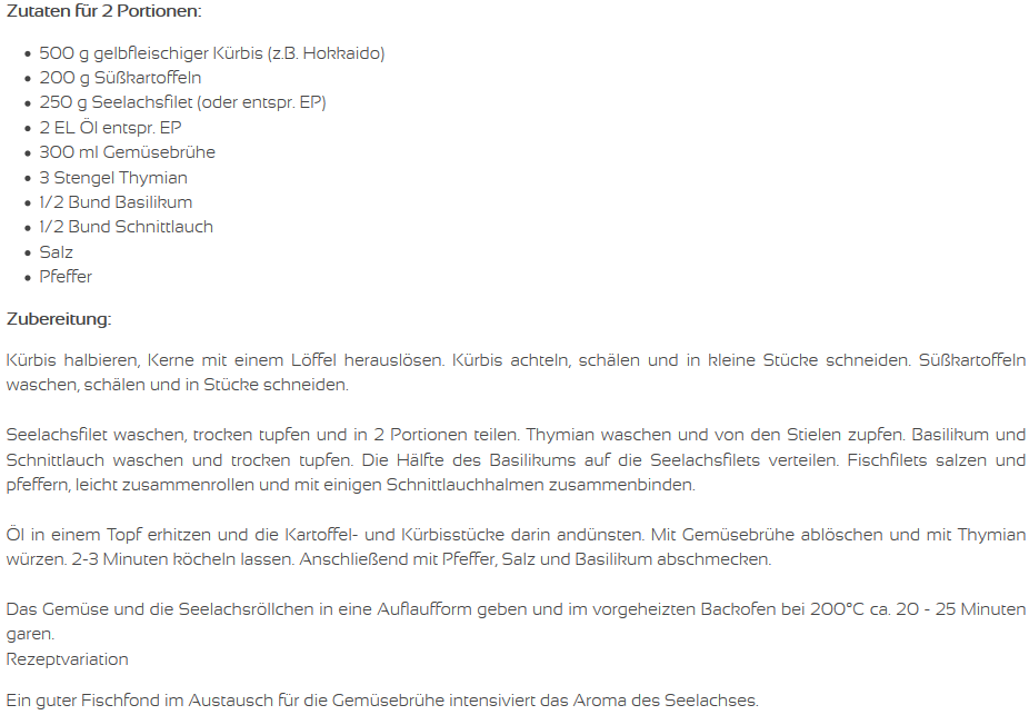 Rezept - Seelachsfilet auf Süßkartoffel-Kürbisgemüse